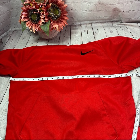nike dri-fit loose fit hoodie Vibrant Red Sweatshirt sz mens large athletic - Picture 4 of 7